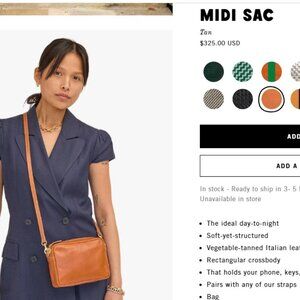 Clare V Midi Sac (Cherry Red) - NO STRAP INCLUDED